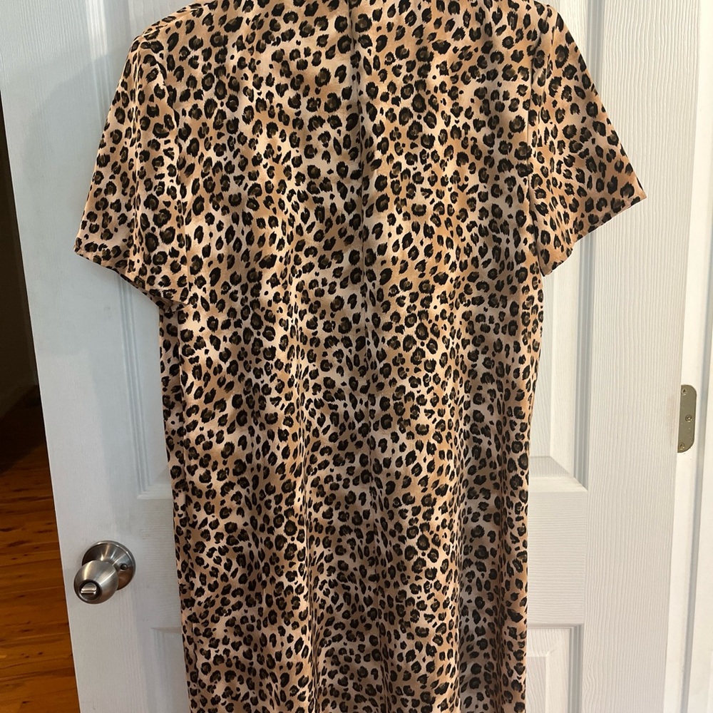 Leopard Print Short Sleeve Dress